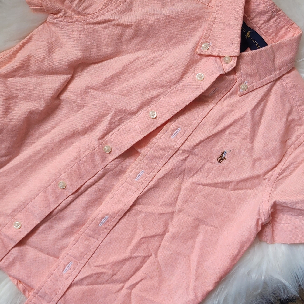 Pink/Salmon Button-Up Ralph Lauren Kid's Shirt